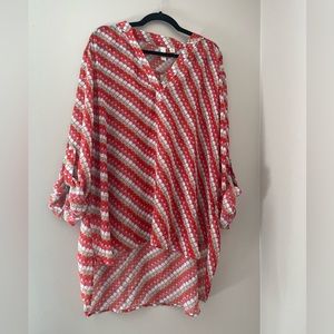 TACERA | Retro Style Orange Red Pink Tunic - Plus